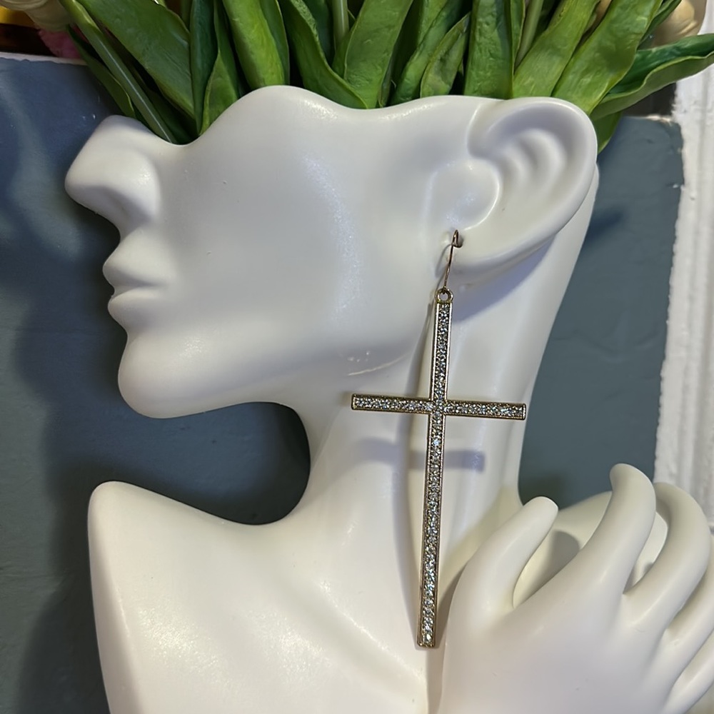 Large Cross earrings - Picture 2 of 7